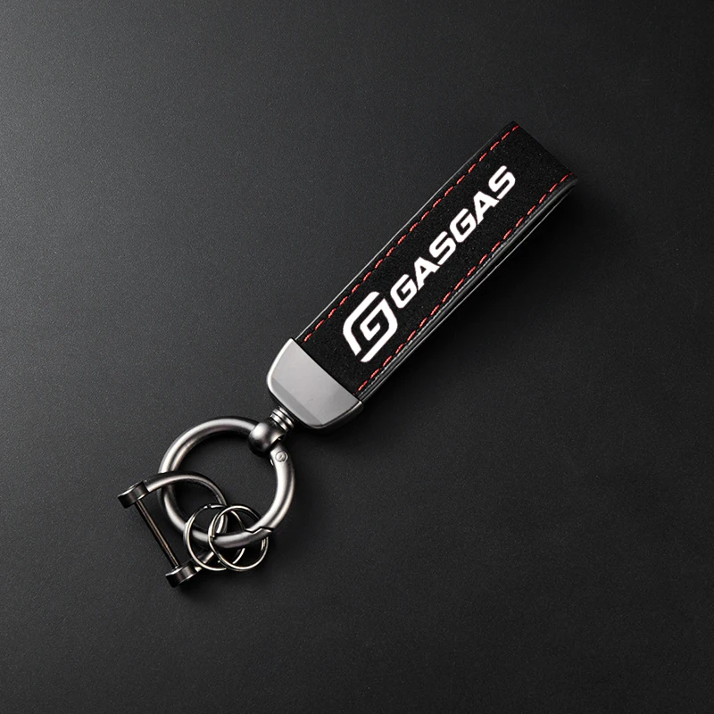

For Gas Gas Accessories High-Grade Leather Suede Keychain Motorcycle Keyring