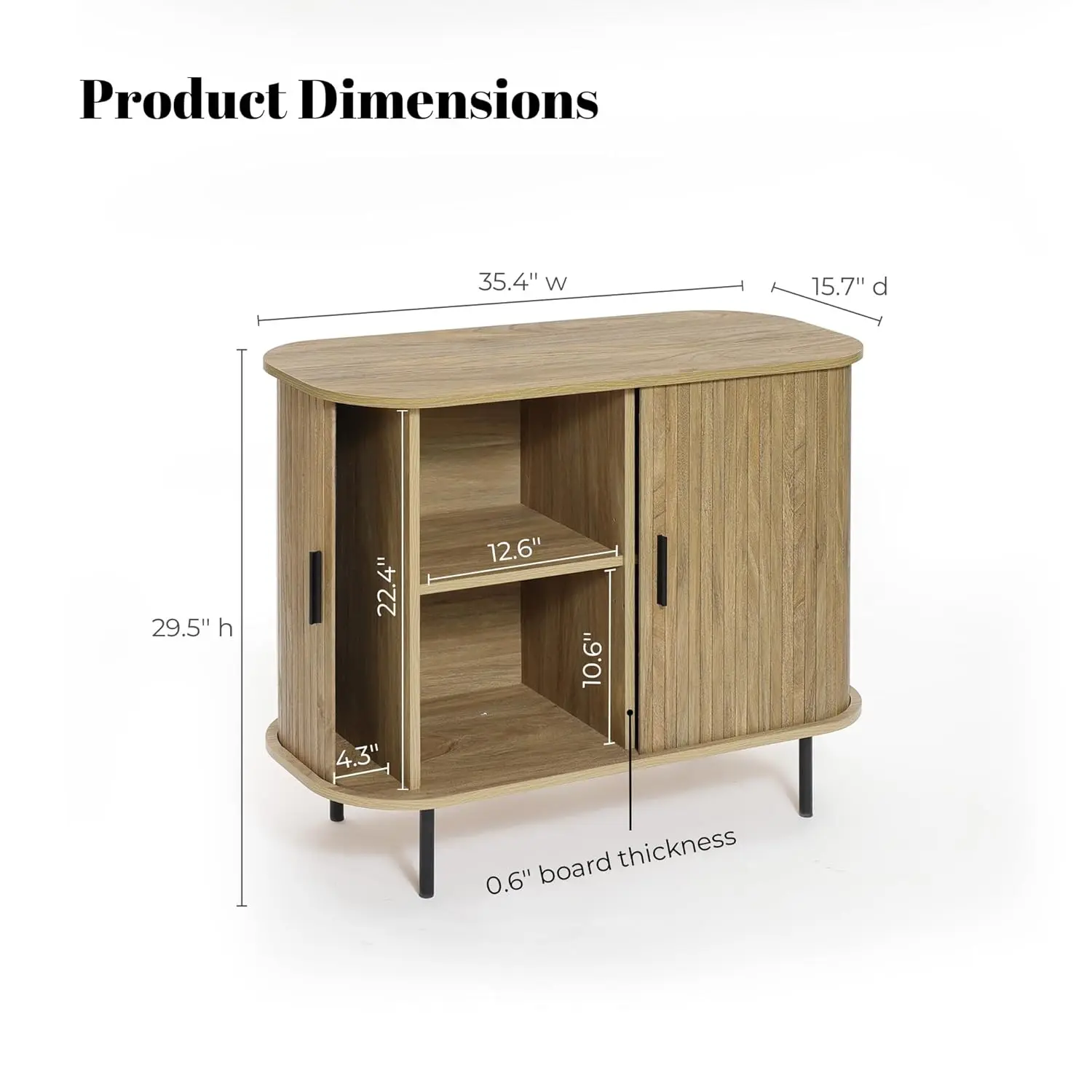 35” Mid Century Modern Accent Cabinet, Sliding Door Sideboard Buffet Cabinet with Storage, Small Storage, Customized