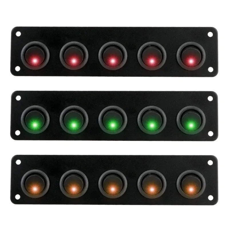 رائجة البيع 2025 12 ‐ 24 فولت 5 عصابة الروك تبديل لوحة التبديل LED تشغيل/إيقاف التبديل لسيارة RV قارب يخت البحرية