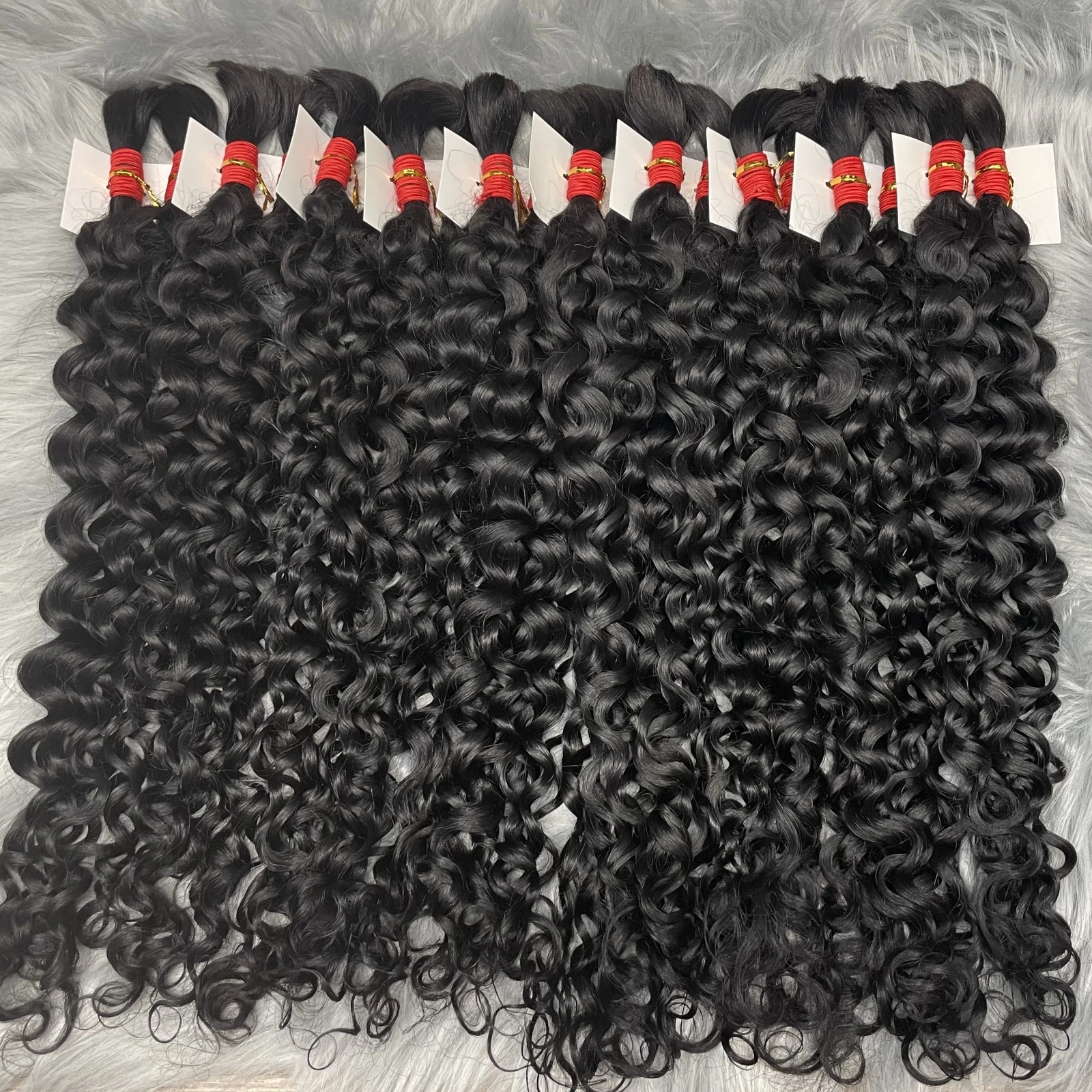 No Weft 100% Human Hair Bulk for Boho Braid 16-28Inch Water Wave Curly Hair Bundles For Hair Extensions Brazilian Remy Hair Bulk