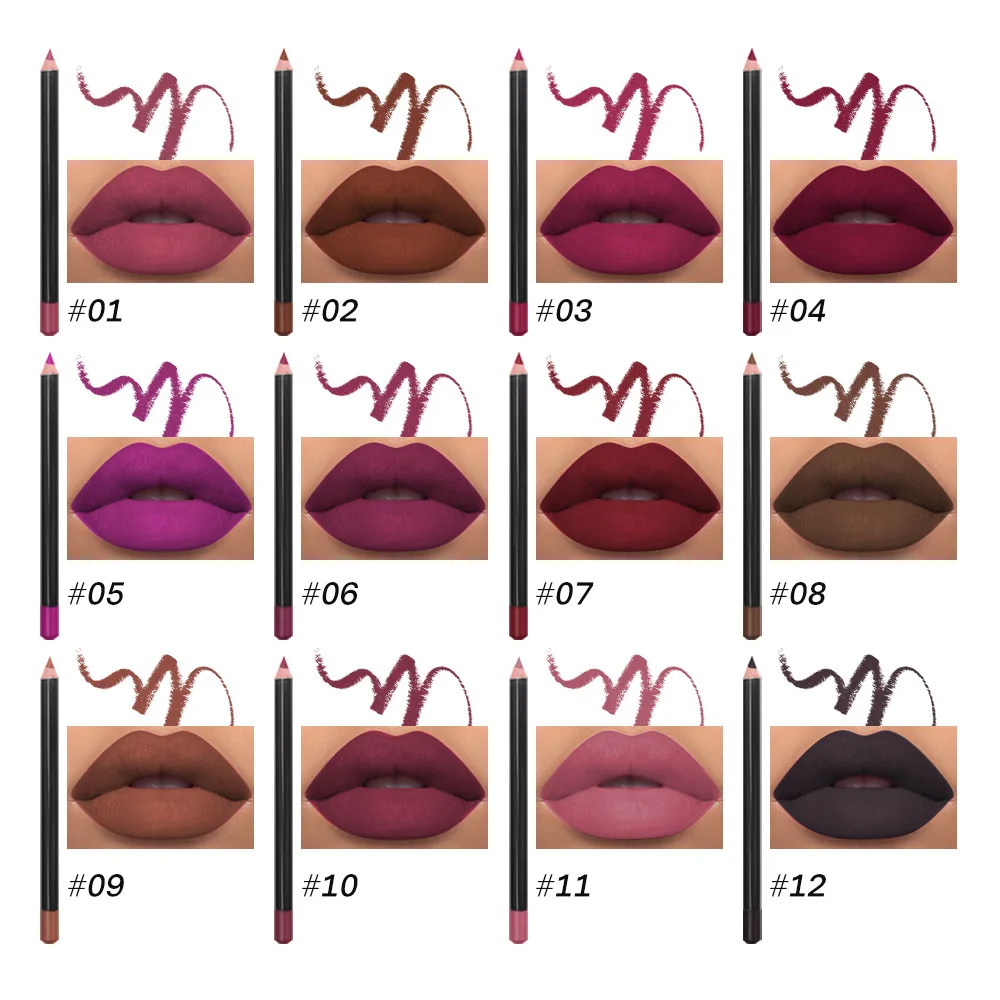 Private Label6pcs set ชุดลิปไลเนอร์เนื้อแมท ลิปไลเนอร์กันน้ําติดทนนาน