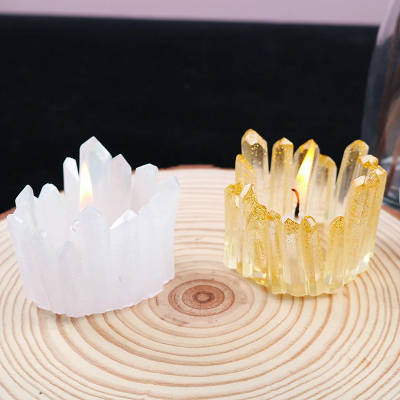 Resin Crystal Cluster Candle Holder Silicone Mold Irregular Shape DIY Casting Mold For Candles Aromatherapy Ornaments Home Decor