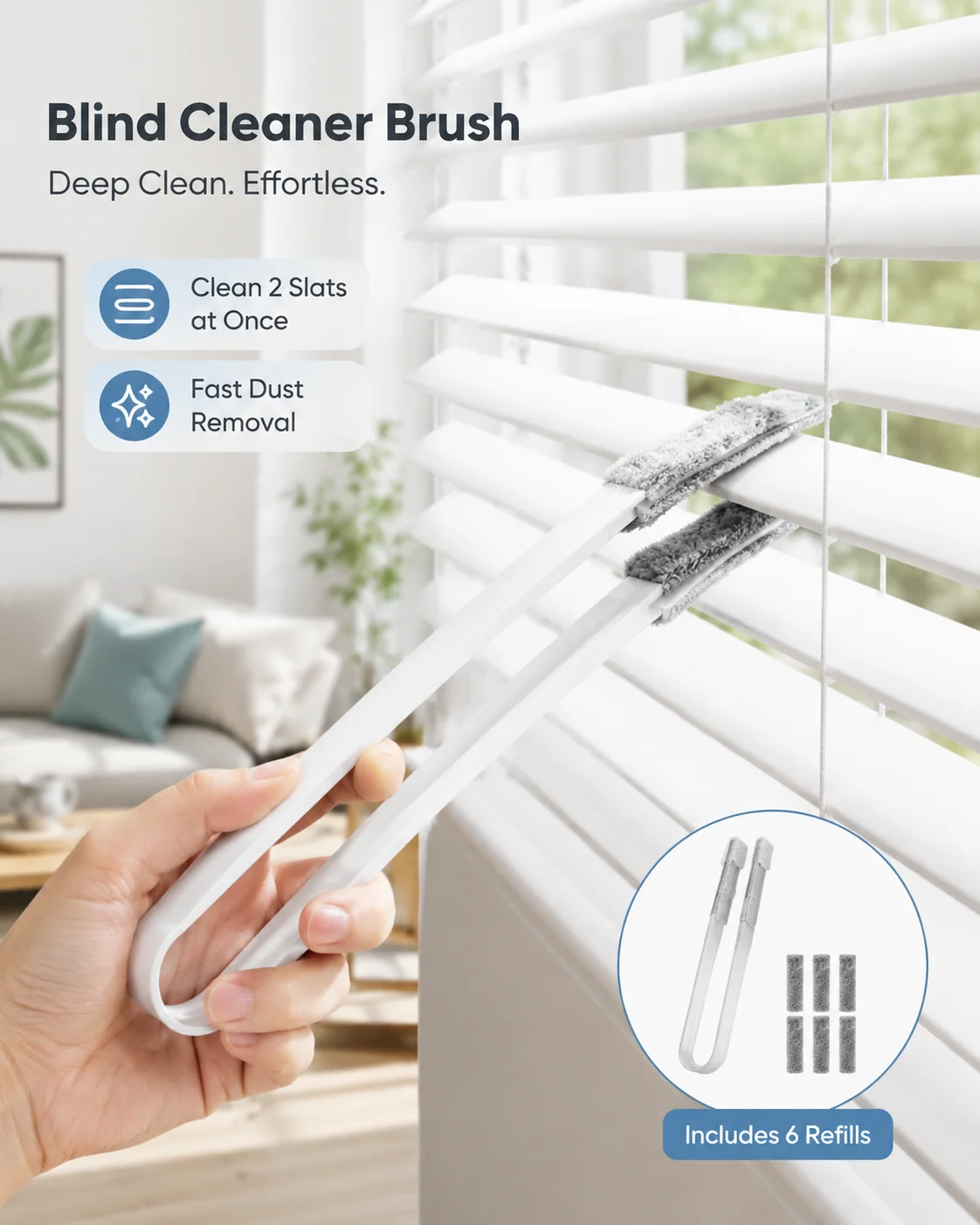 F92B Cleaning Brush for Window Blind Louvers Car Air Vent Conditioner Accessories