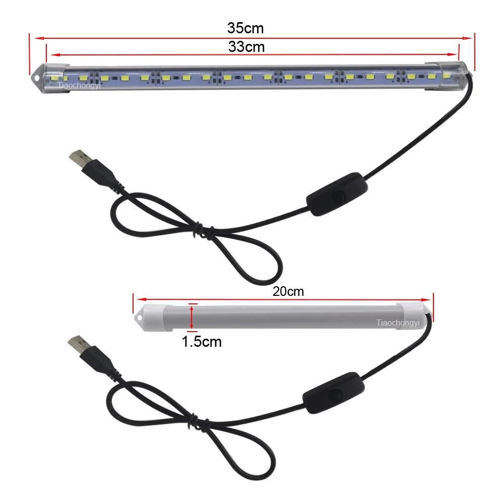 10/20/35/40/50cm USB 5V 5630 światła typu LED Bar sztywna listwa LED LED z przełącznikiem pod szafką szafa kuchenna lampa oświetlenie pokoju