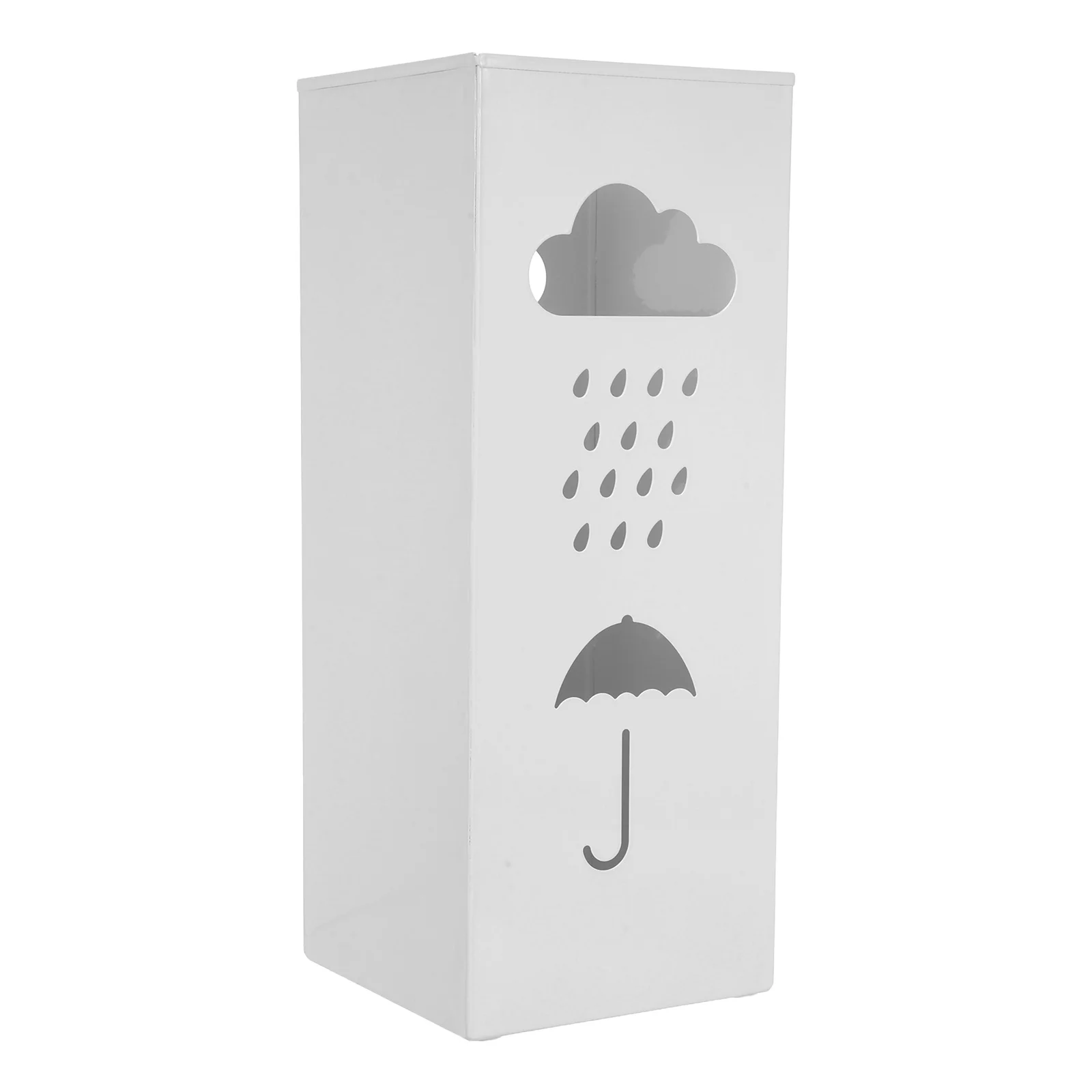 

Square Metal Umbrella Bucket Organizer Industrial Iron Stand Storage Holder Entryway Rack Large Capacity Waterproof Nordic Style