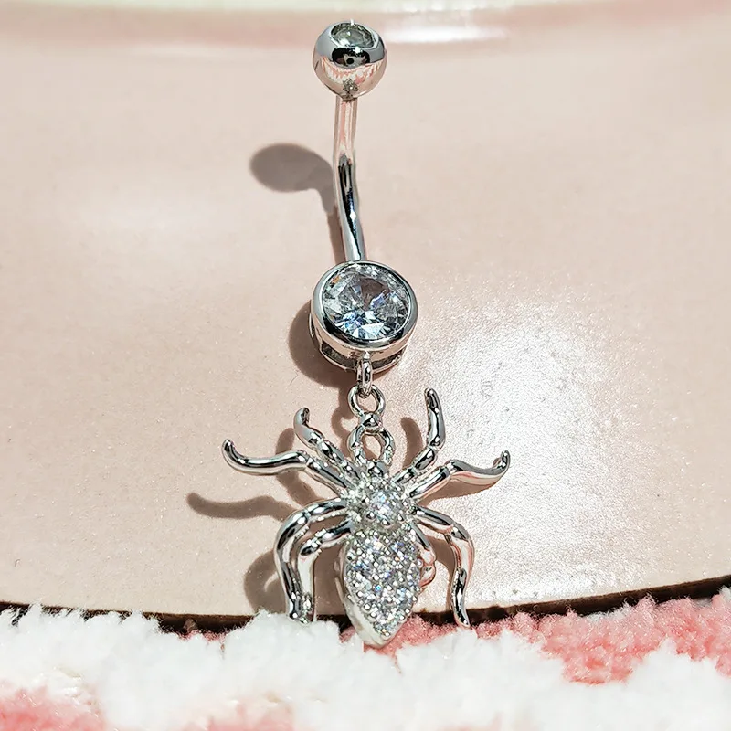 Spider 925 Sterling Silver Jewelry Belly Button Ring Hypoallergenic Non-inflammatory Navel Nail