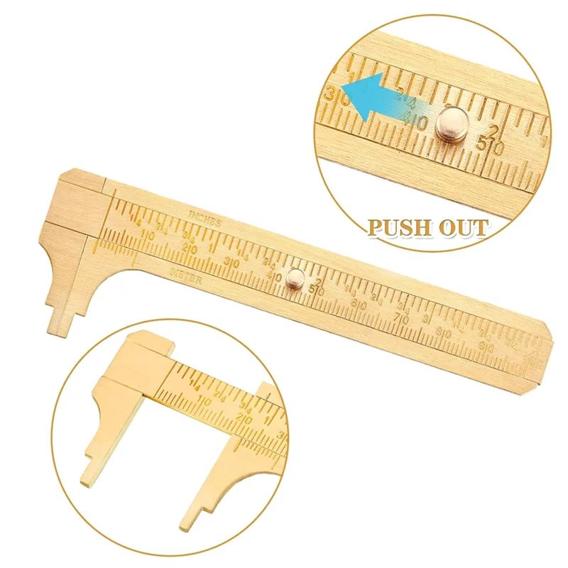 TKOH-Paquímetros Vernier Escala de bolso Medidor deslizante Régua de bolso de metal Forjewelry Medição 2 peças
