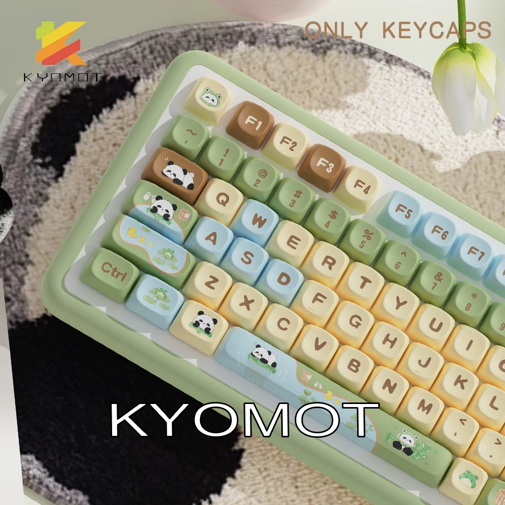 

KYOMOT 120-клавишные колпачки для клавиатуры с милой пандой PBT MCA Profile Dye Sub Anime Keycap для MX Switch DIY F75 Механическая клавиатура