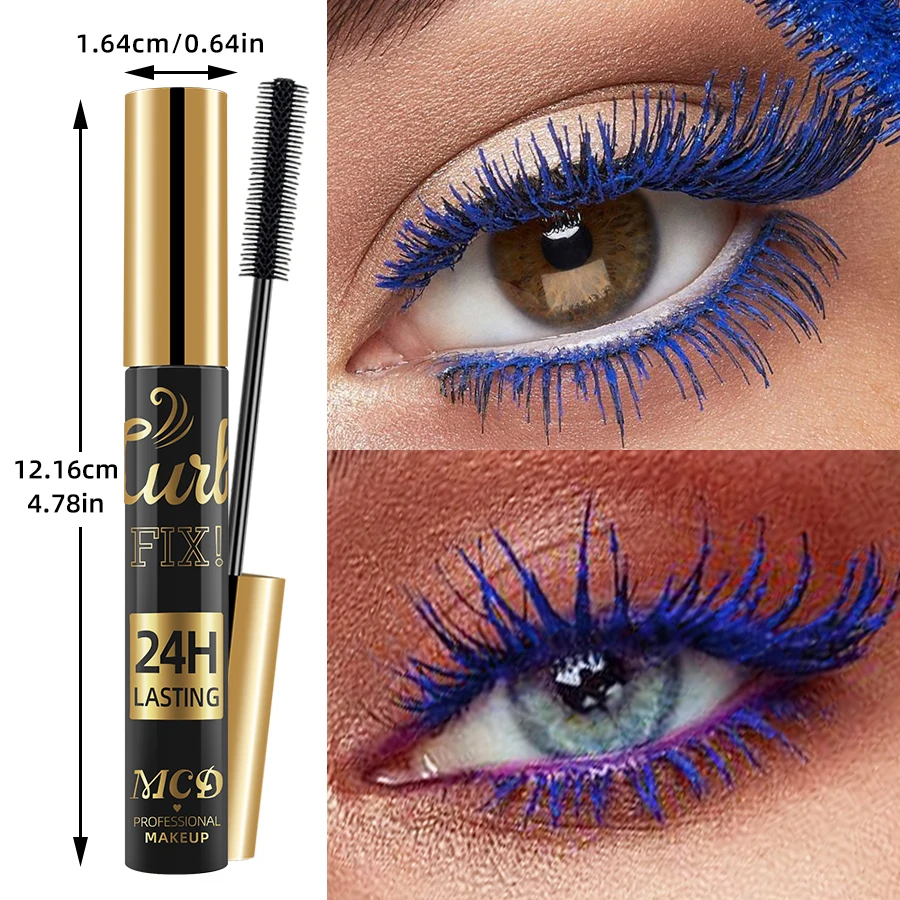 Mascara impermeabile 5D Vibrante Formula con inchiostro per arricciatura a 9 colori a lunga durata - Estensione per eyeliner Cosmetico per trucco occhi blu verde nero