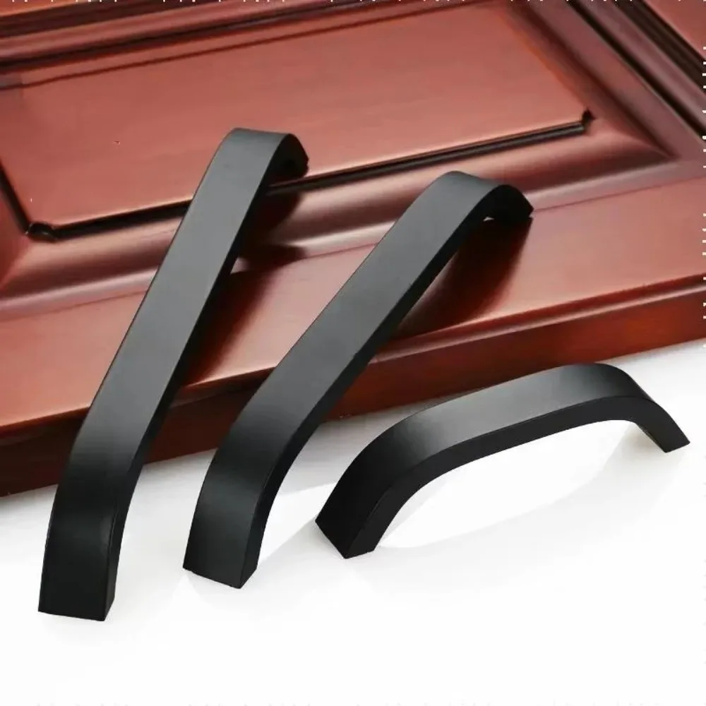 Nordic Style Cabinet Handles Curved Shape Minimalist Wardrobe Handles Corrosion Resistant Rounded Grip Cabinet Pulls Cupboards