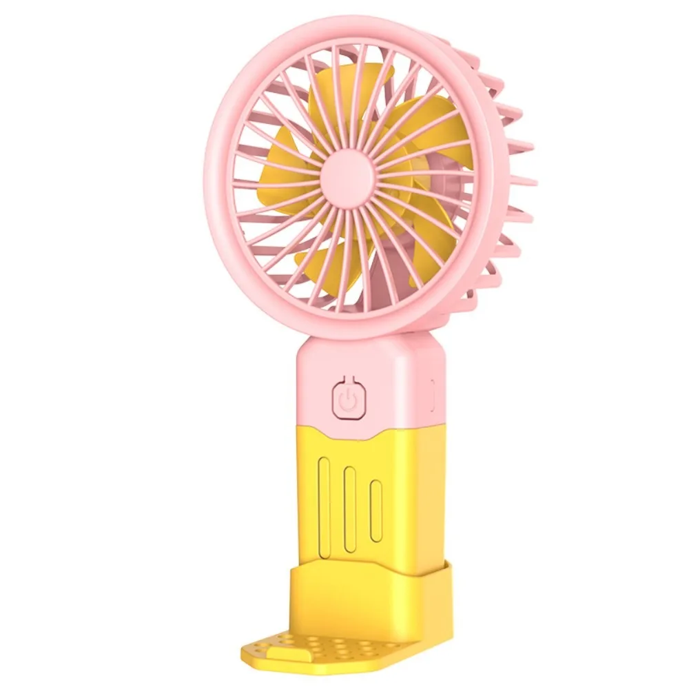 USB Rechargeable Mini Handheld Fan Strong Wind Low Noise Macarons Fan 3 Speed Adjustable Small Electric Fan Student Use
