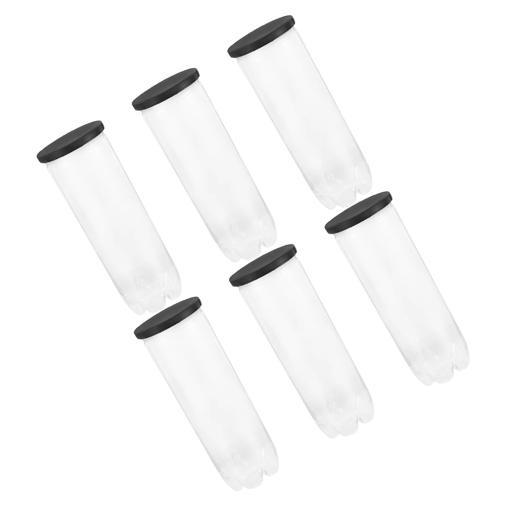 

6Pcs Transparent Tennis Ball Tube Black Lid Durable Indoor Outdoor Ball Holder Storage Organizer Softball Holder Stand