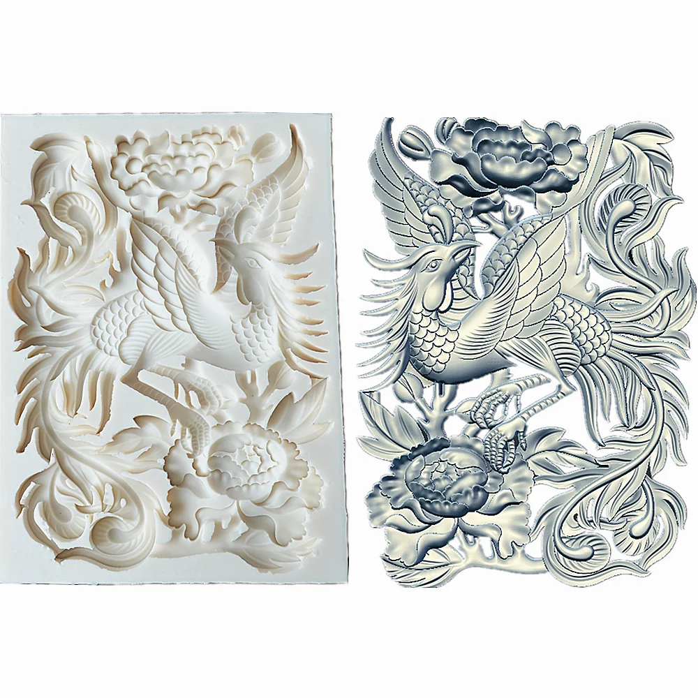 

Cute Phoenix Cake Molds Soft Silicone Fondant Resin Art Mould Cake Decoration Pastry Kitchen Baking Accessories Tools