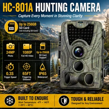 2.0inch LCD Hunting Trail Camera 20MP 1080P Night Vision Waterproof Cameras Photo Trap HC801A Wireless Wildlife Surveillance