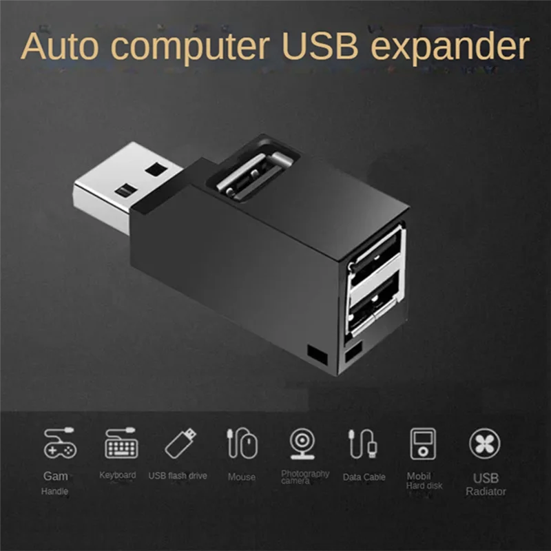 Przedłużacz adaptera USB 2.0 HUB Mini Splitter Box 3 porty do komputera Laptop Telefon komórkowy Szybki dysk U