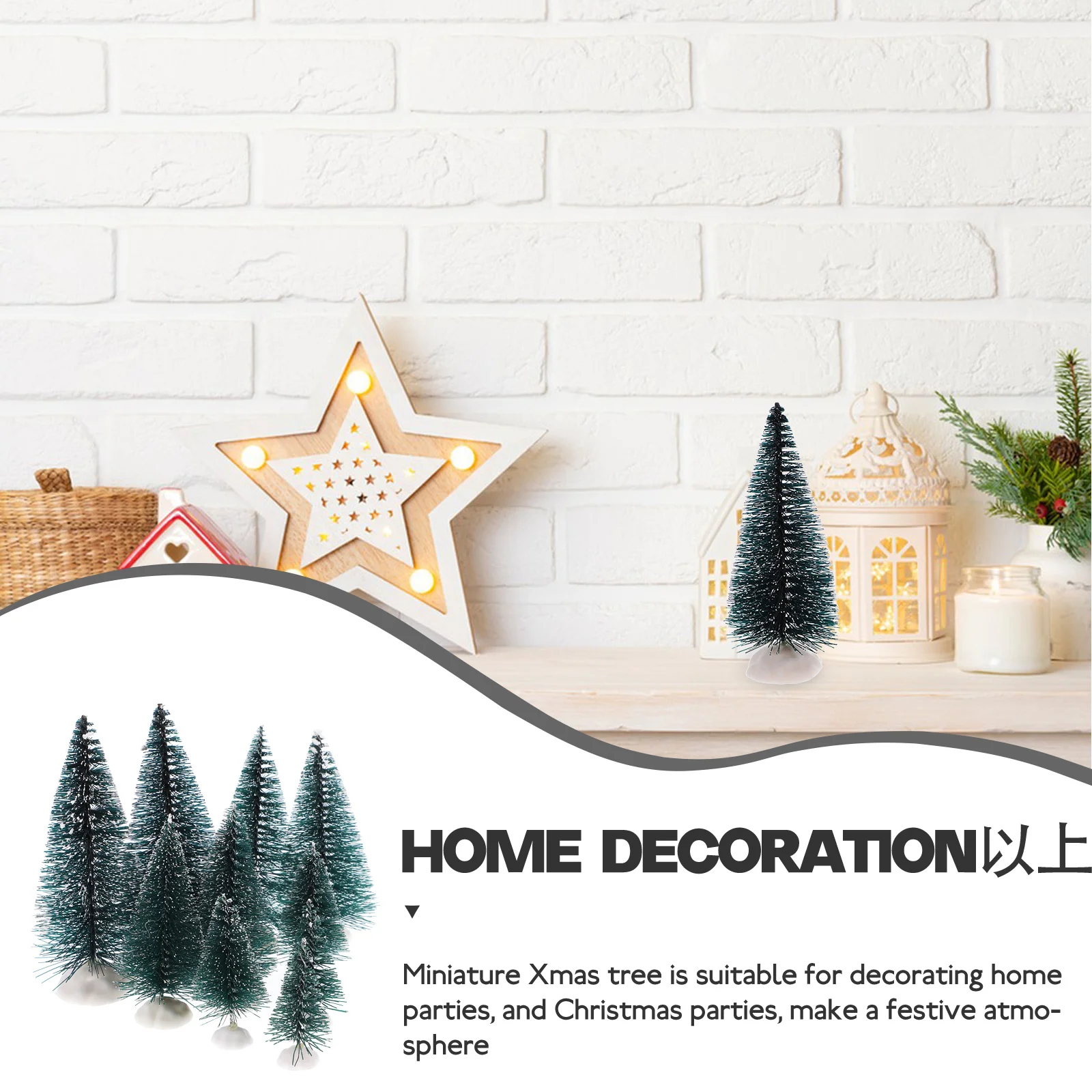 10 pçs ornamentos árvore de natal mini artificial natal decoração doméstica árvores verdes escuras decorações de mesa