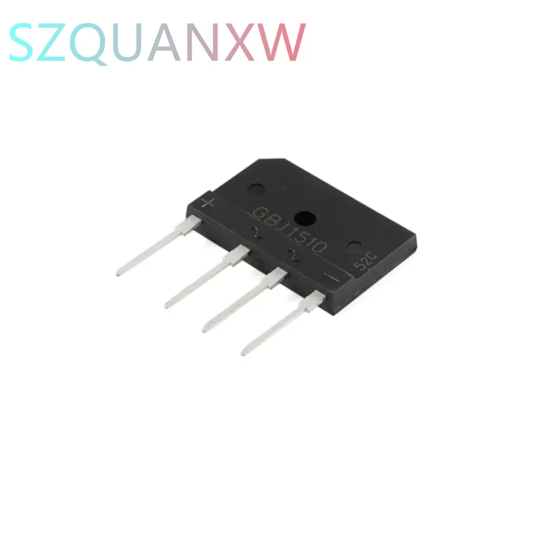 5PCS GBJ1510 gbj1510 1000V 15A Diode Bridge Rectifier Single Phase Bridge Rectifier IC Chip Through Hole Diy Electronic