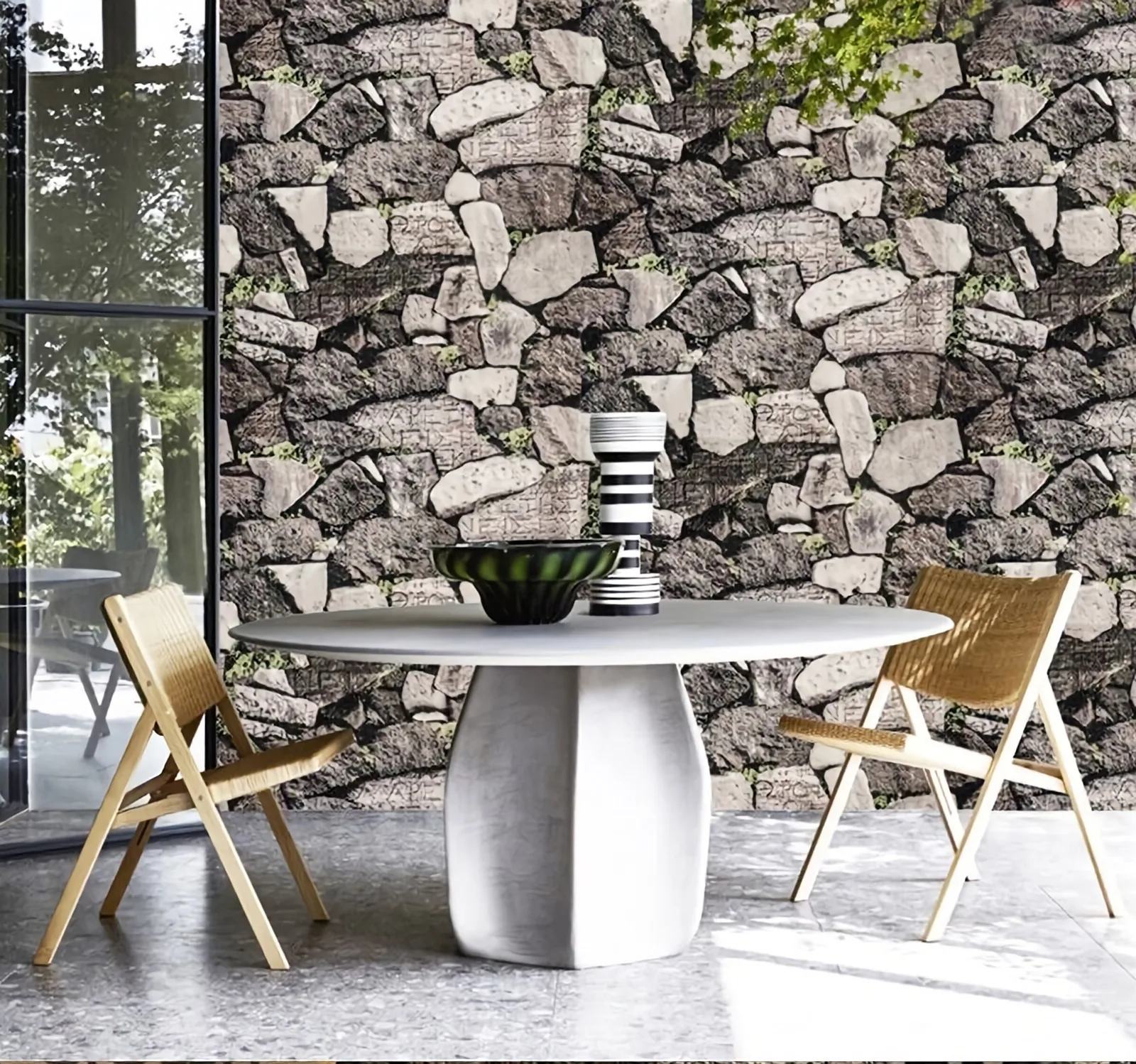 Stone Peel and Stick Wallpaper Brick Stone Self Adhesive Wall Paper Removable Waterproof Contact Paper for Wall Home Decor