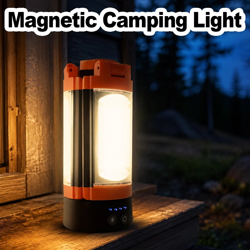 Rechargeable Magnetic Work Lamp Adjustable Light Panels Outdoor Camping Emergency Lighting Foldable Design