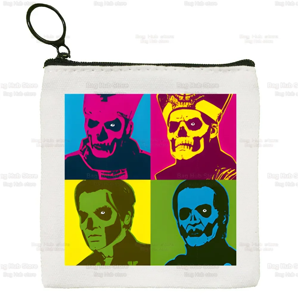 Ghost Band Small Square Bag Coin Purse Storage Ghost B.C Small Bag Card Bag Key Bag Coin Clutch Bag Zipper Key Bag