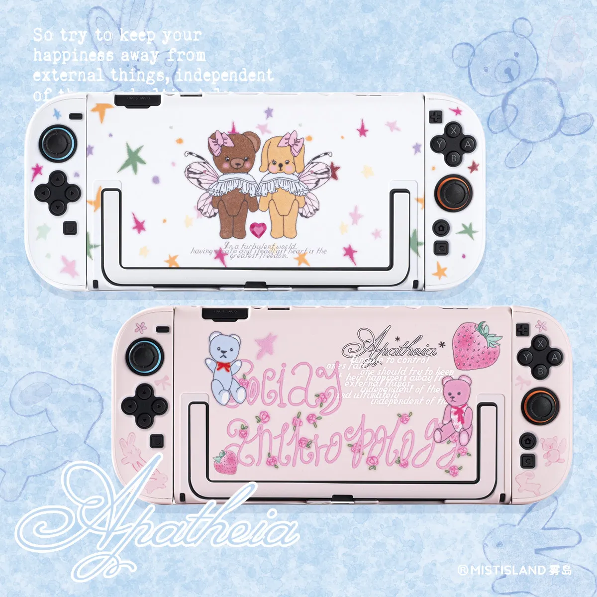 Ins Split Style Case for Nintendo Switch 2 OLED NS Consoles That Fits Into The Dock Cute Pink Shock-resistant Joy-con Grip Cover