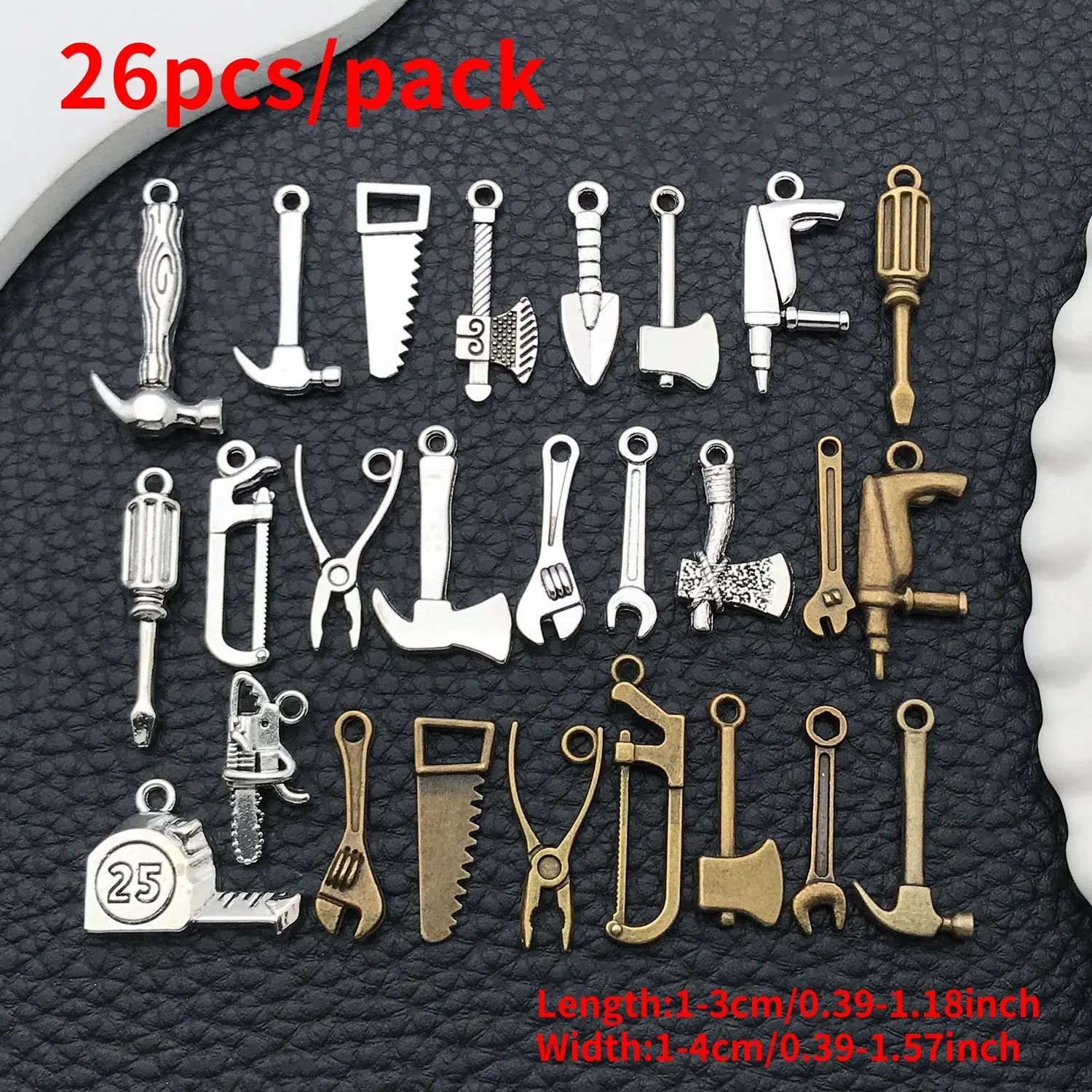 13/20/21/26/27pcs Steampunk Charm Alloy Tools Mix Sewing Machine Spanner Hammer Pendants DIY Jewelry Making Supplies Accessory