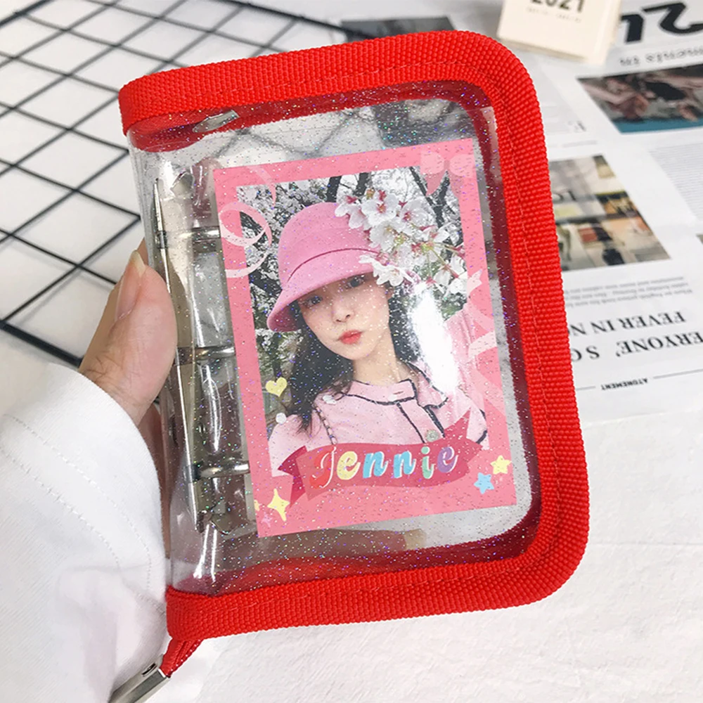 Color Zipper Photo Album 3 Inch Binder Korea Idol Photo Cards Collect Book Organizer Transparent PVC Photocard Holder Stationery