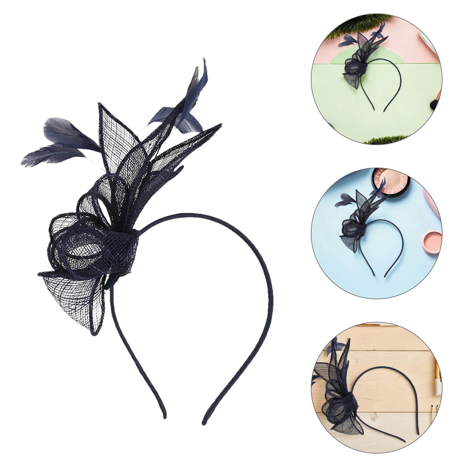 

Fascinator Hats Hairb Clip Black Women Halloween Tea Party Vintage Headpiece Travel Accessory Elegant Bridal Wedding Banquet