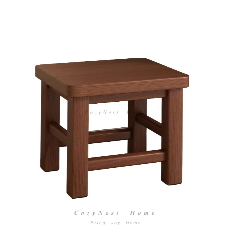 Solid wood stool small bench square low stool household small small wooden stool shoe changing fishing