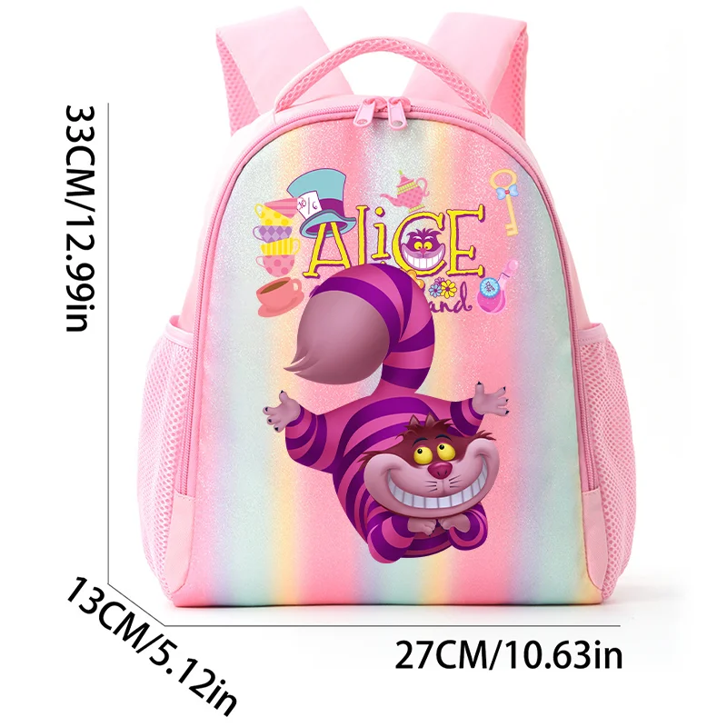 

Alice in Wonderland backpack schoolbag Cheshire cat Candy bag Alice travel pack knapsack handbag boy girl Mad Hatter rucksack