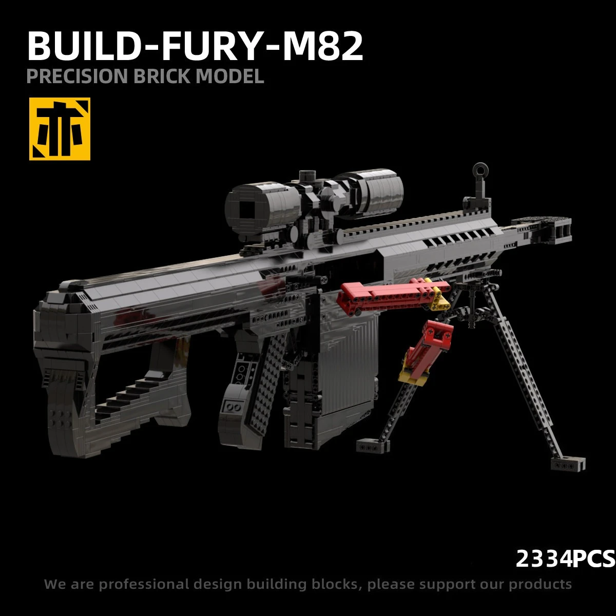 2334PCS Technical FURY M82 Sniper Rifle Building Blocks Assemble Bricks Gun Model Shooting Toy Gift For Military Fan