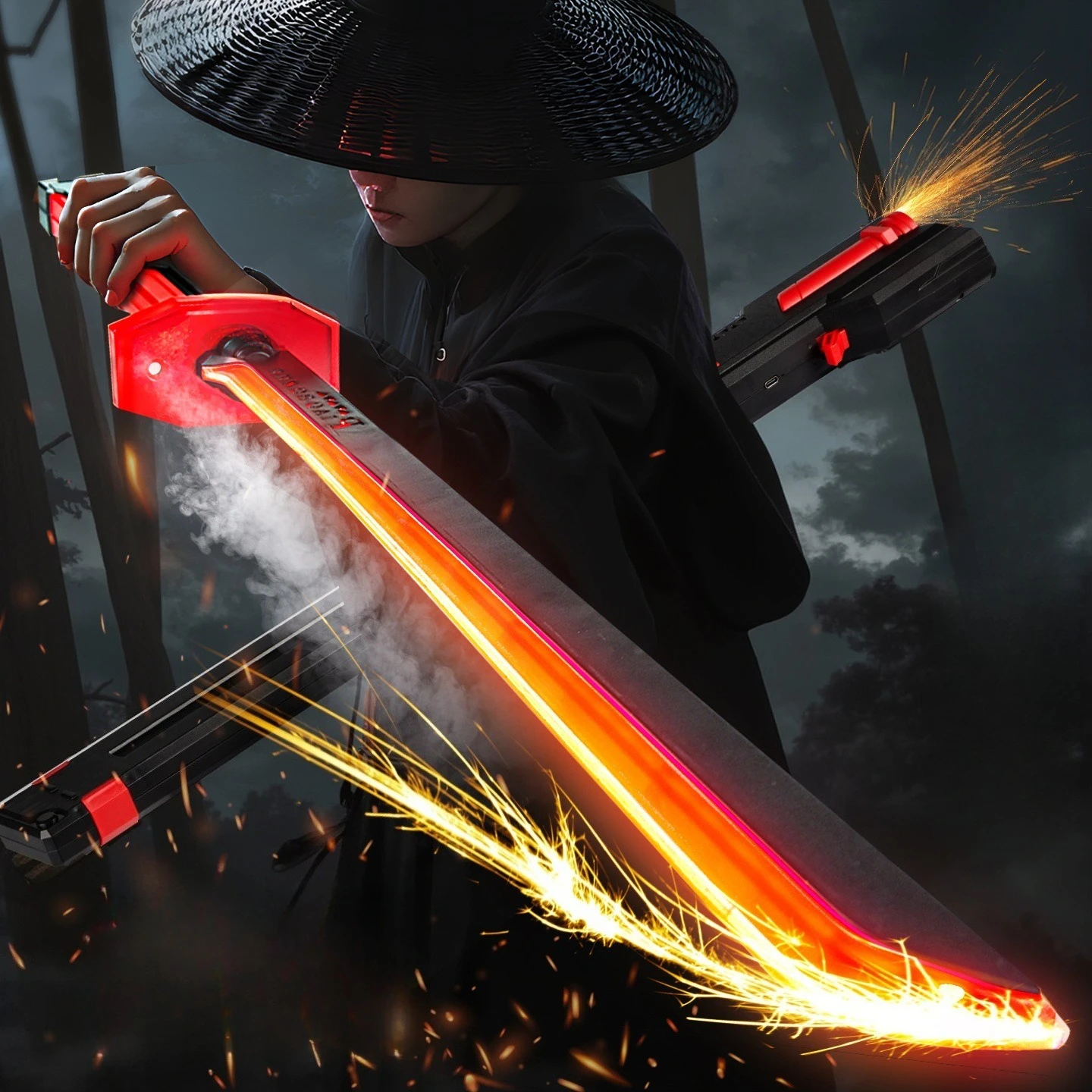 Popular Star Spark Blade Tomahawk Cool Marquee Light Spray Laser Sword Glowing Toy Knife