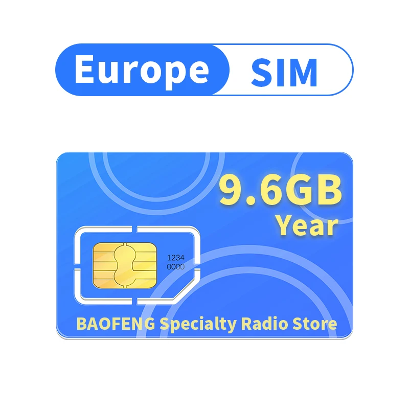 Global Europe IOT SIM Card 4G LTE For Walkie Talkie Global-PTT GxinPOC Zello Roaming Data 365 Days One Year Service Renewable