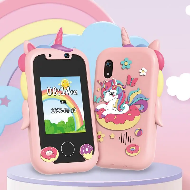 Unicorn Kids Touchscreen Toy Phone Camera HD 1080P MP3 Music Player Educational Birthday Christmas Gift For Boys Girls