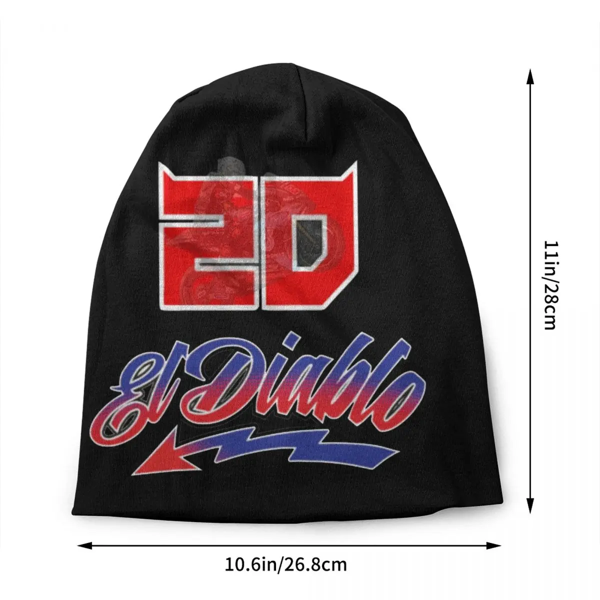 Motorcycle Rider Fabio Quartararo Skullies Beanies Caps Unisex Streetwear Winter Warm Knitting Hat Adult El Diablo Bonnet Hats