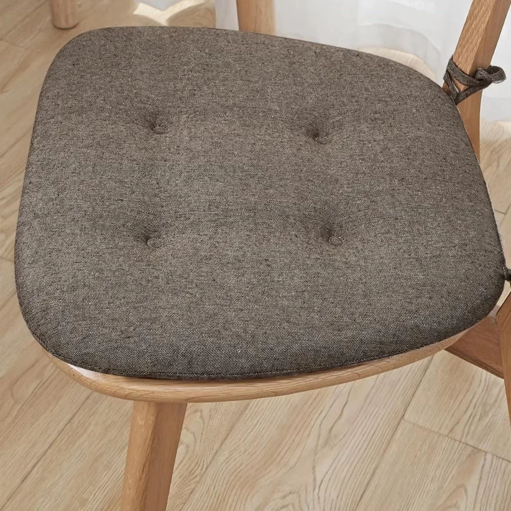 Universal Thickened Dining Chair Cushion Keep Warm Cotton Linen Seat Pad Breathable Horseshoe Shape Home Use Cushion All Season