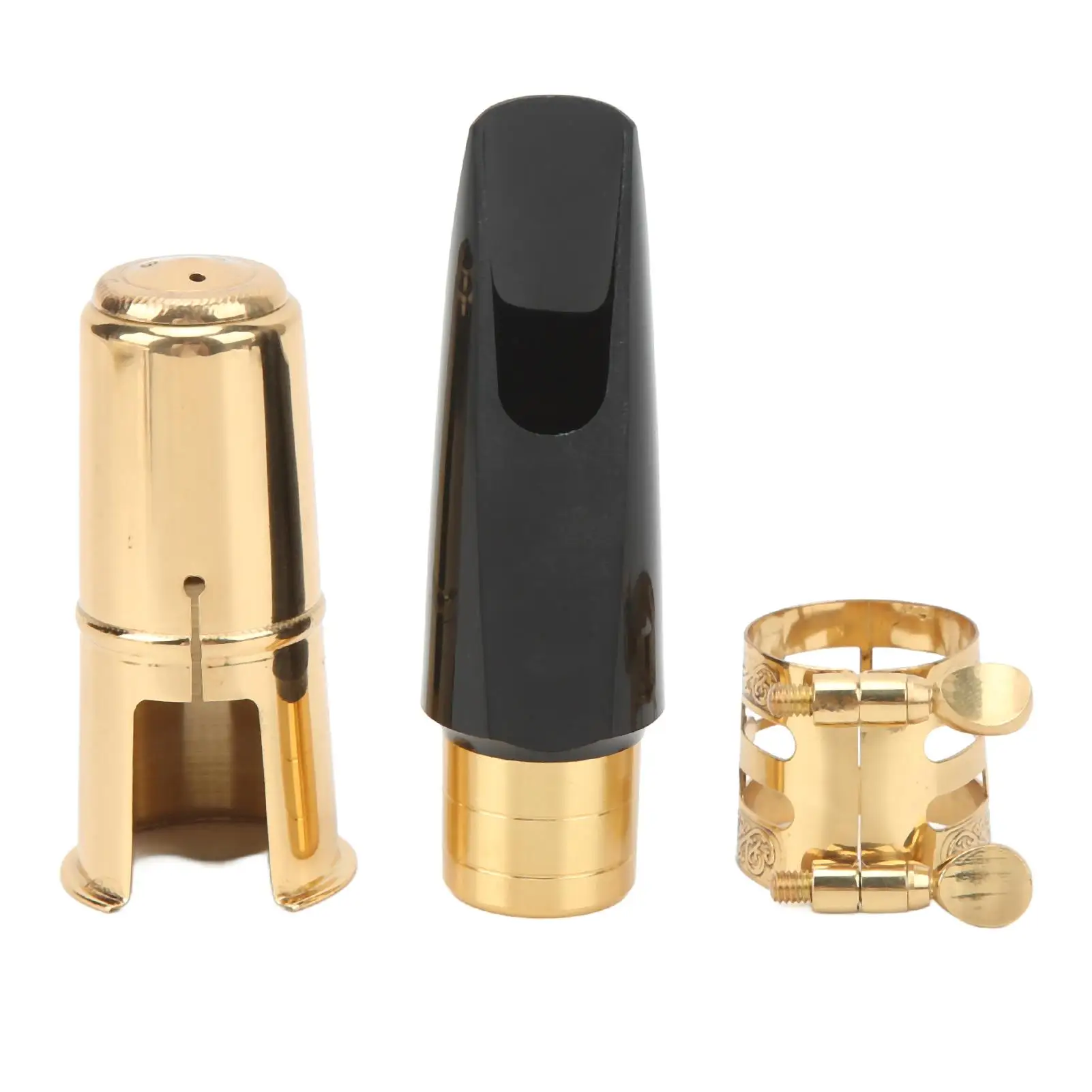 Alto Sax Metal Brass Mouthpiece Kit with Cap Ligature - Woodwind Instrument for Professionals