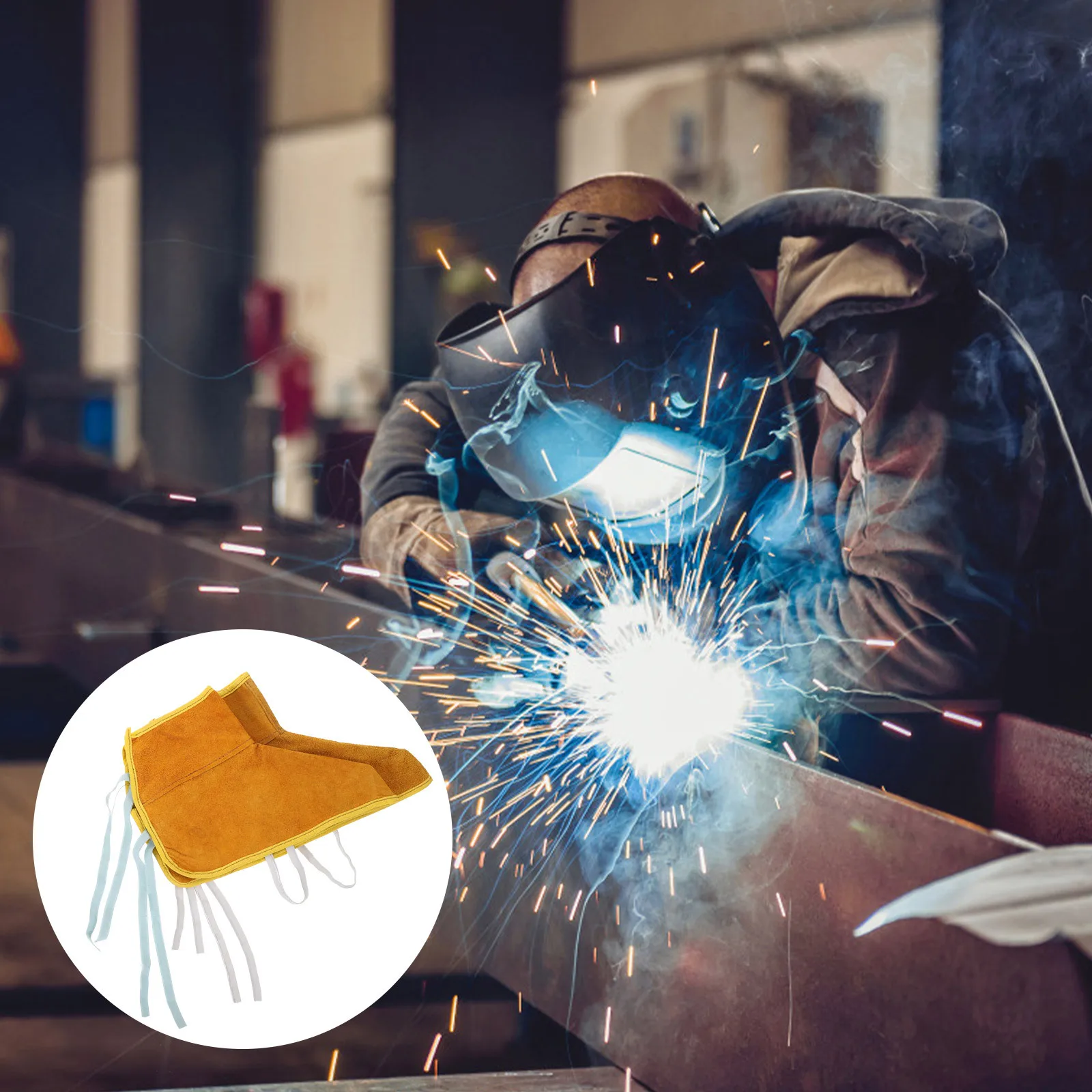 1 زوج لحام غطاء للقدم لهب دائم خفيفة الوزن قابل للتعديل حامي الحذاء العازلة للحرارة غطاء العمل #2