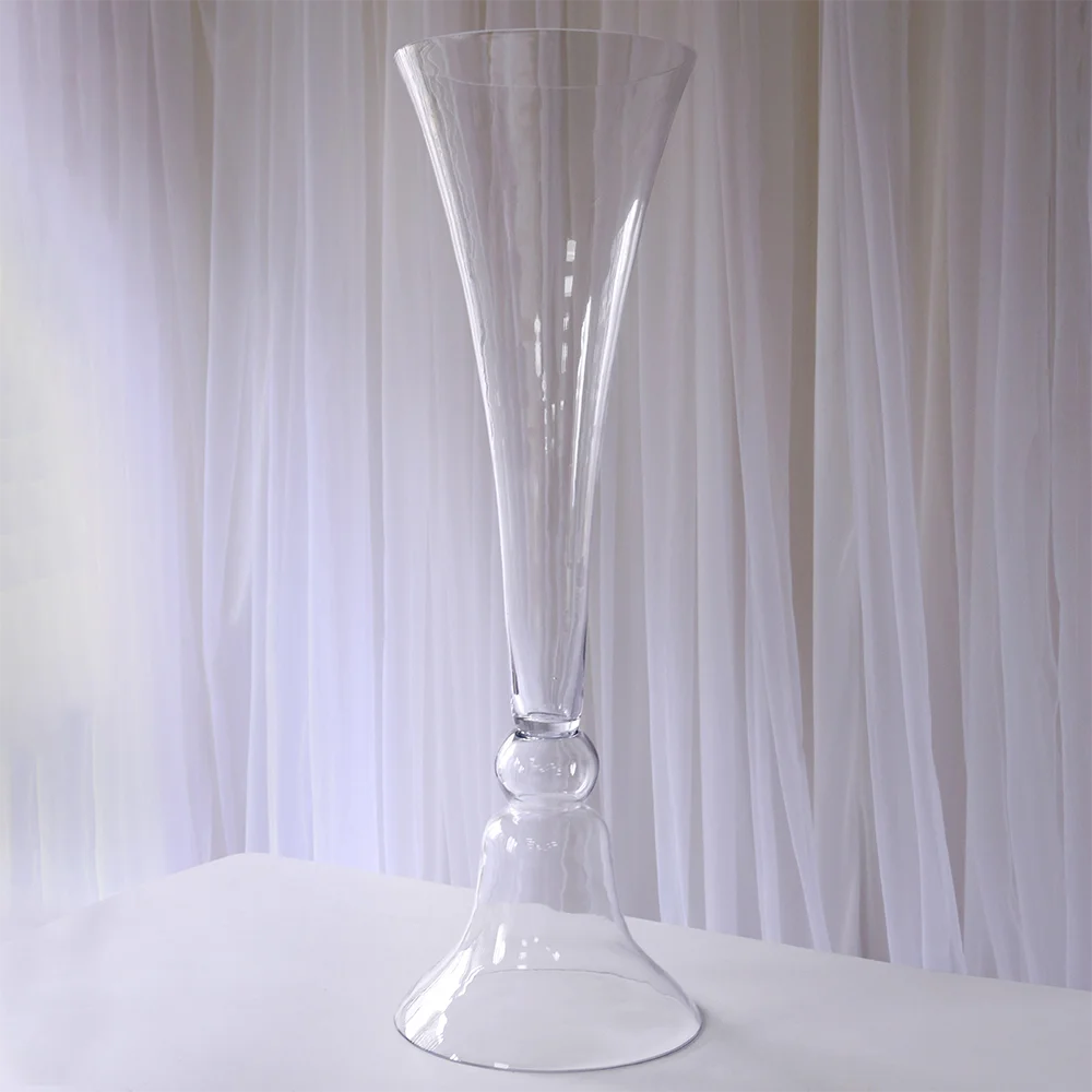 Clear Trumpet Glass Vase Luxury Vase large Home Decoration Glass Vase
