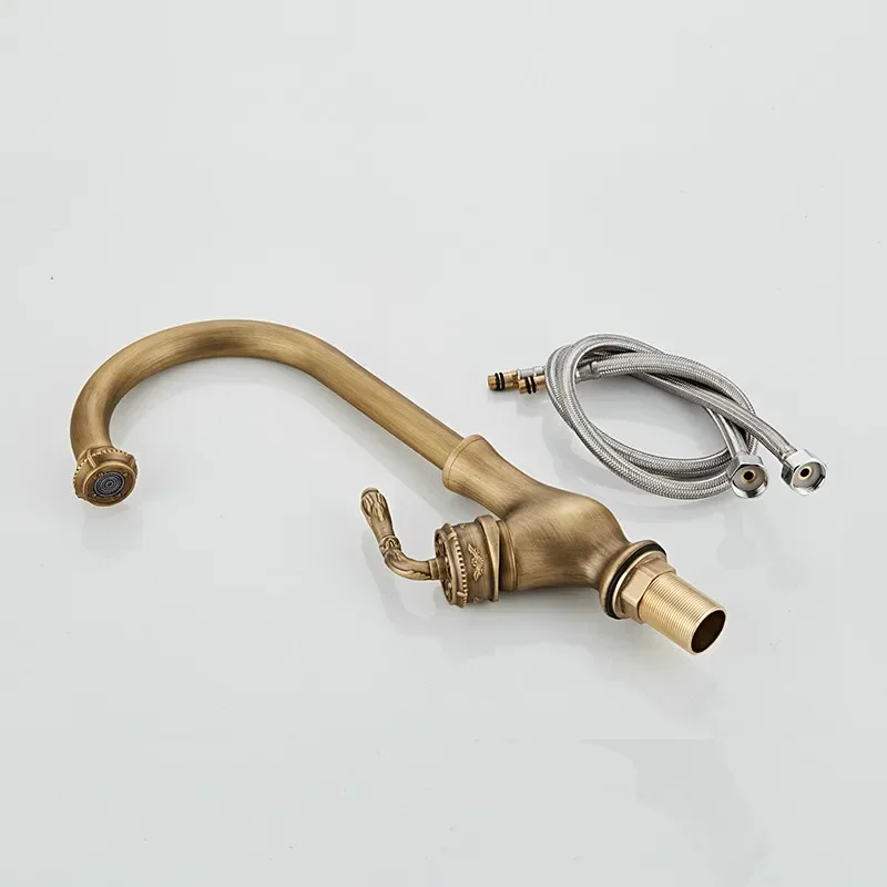Faucet Kitchen Hot and Cold Sink Mixer Tap 360 Swivel Antique Brass Kitchen Mixer Tap Solid Brass Kitchen Sink Faucets