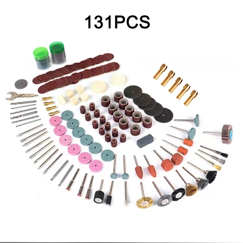 105/131PCS Abrasive Rotary Tool Accessories Set Electric Mini Drill Bit Kit Sanding Polishing Cutting Engraving Heads