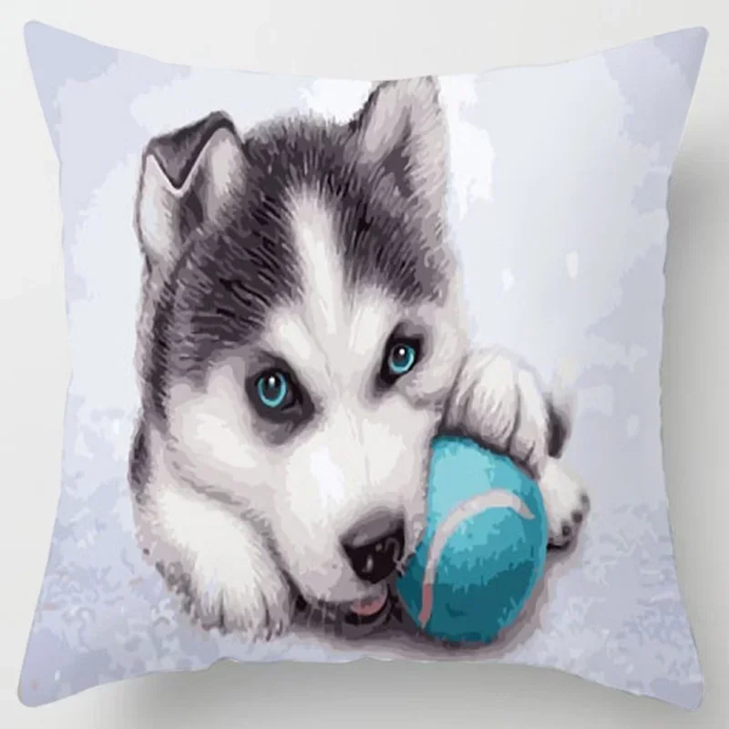 Dog Print Collection pillowcase Gift Home Office Decor  Bedroom Sofa Car Cushion Cover