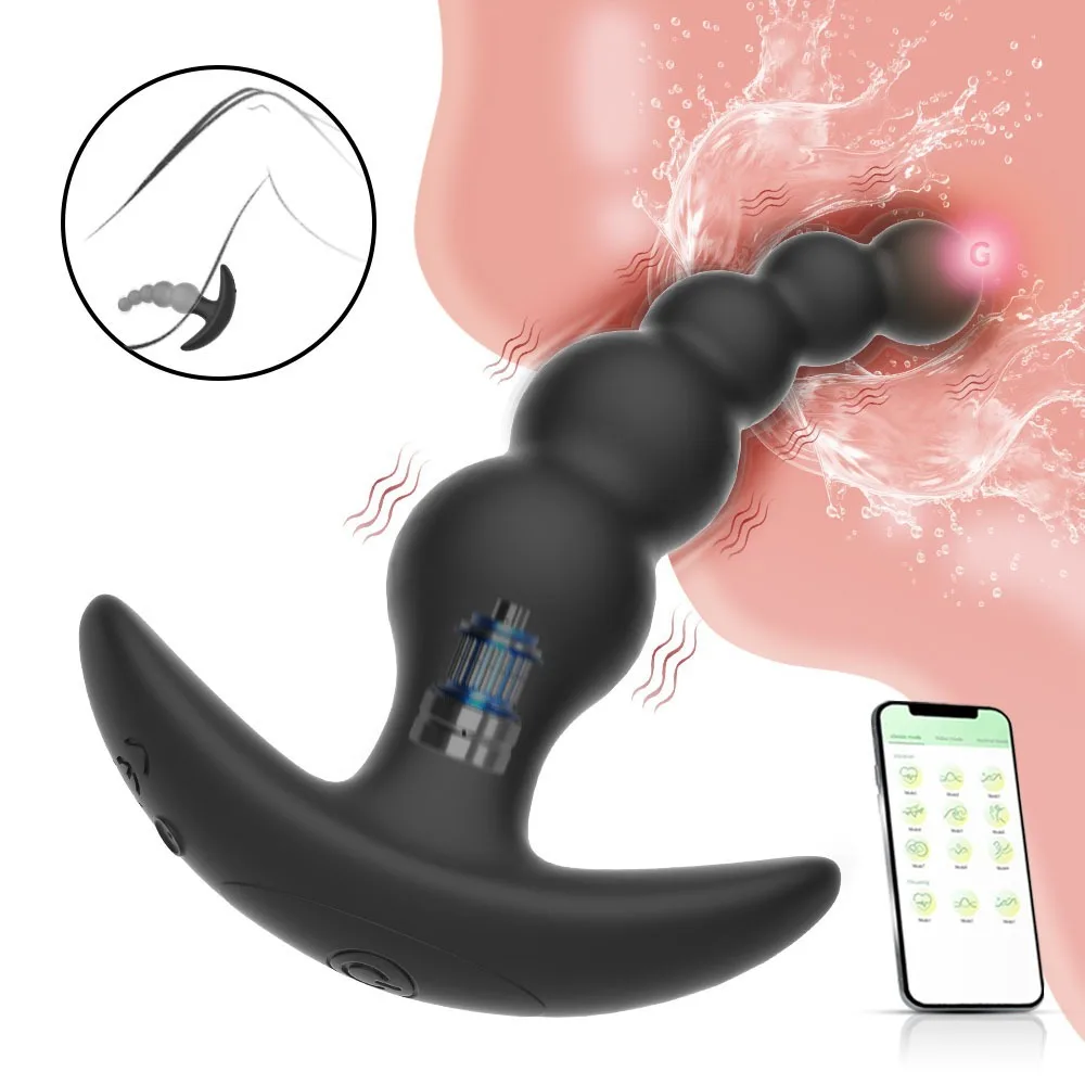 Popular Wulianzhu wireless APP remote control silicone backyard beads anal plug couple adult sex toys 4