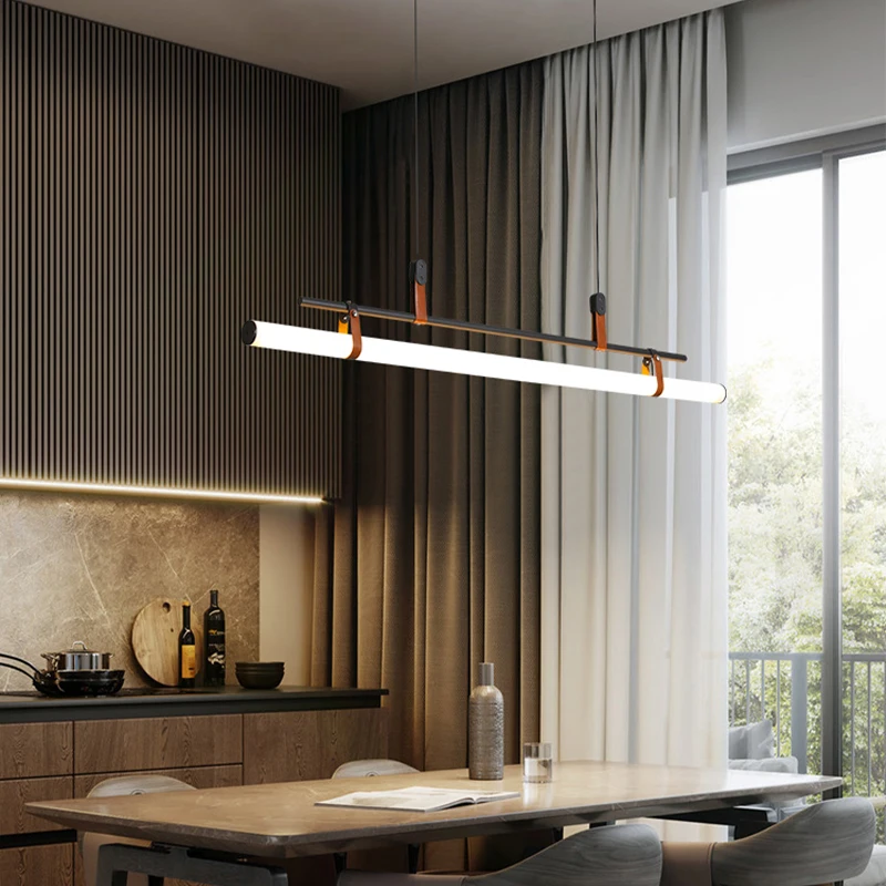 Modern LED Pendant Lamp For Dinning Room Nordic Liner Pendant Lighting For Office/restaurant  Long Type Hanging Lights Fixture