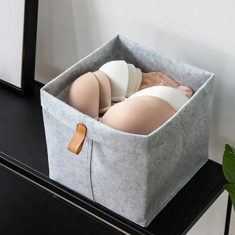 Various Clothes Felt Storage Baskets Home Bathroom Laundry Bucket Office Sundries Box Toy Storage Box Dormitory Underwear Storag