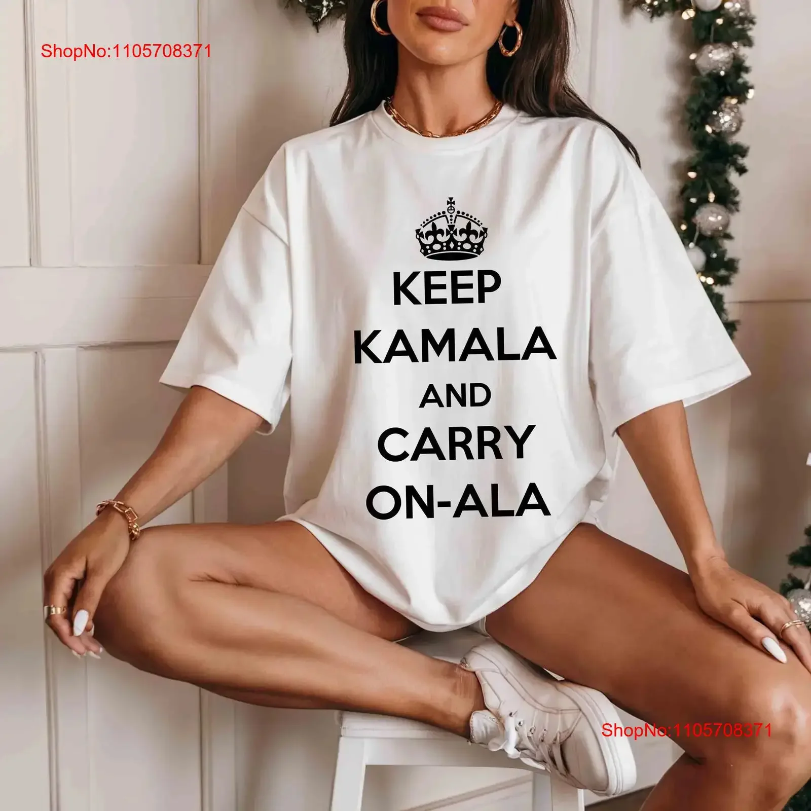 Keep Kamala and Carry On Ala Harris 2024 T Shirt Funny Election for President Vote vintage Washed homme Top For Everyday Wear