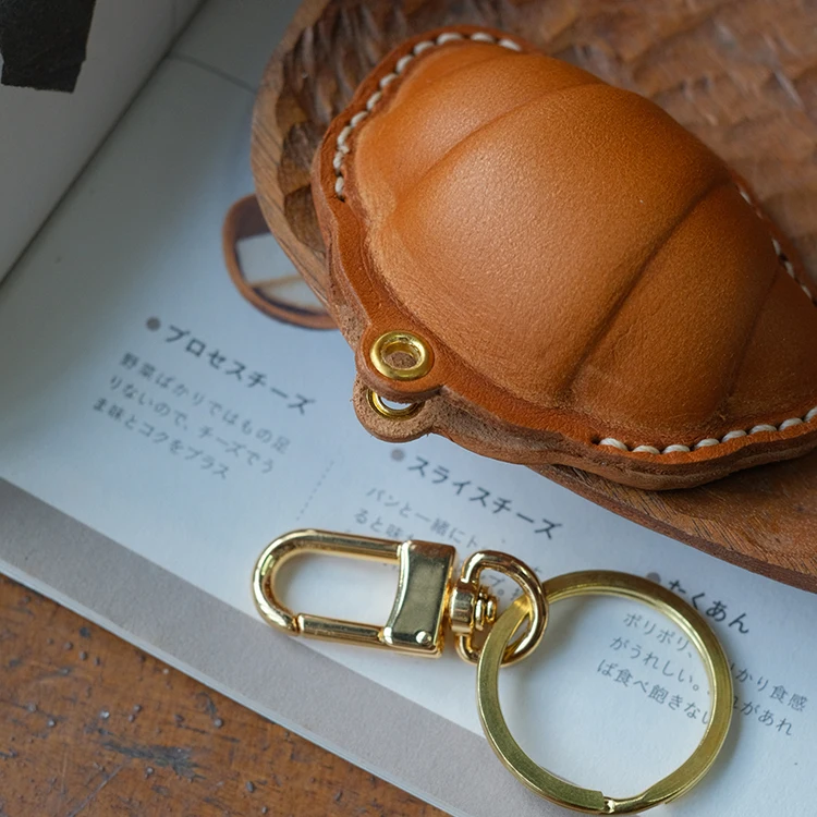 Genuine leather access card holder with keychain, integrated elevator card protective case for residential areas