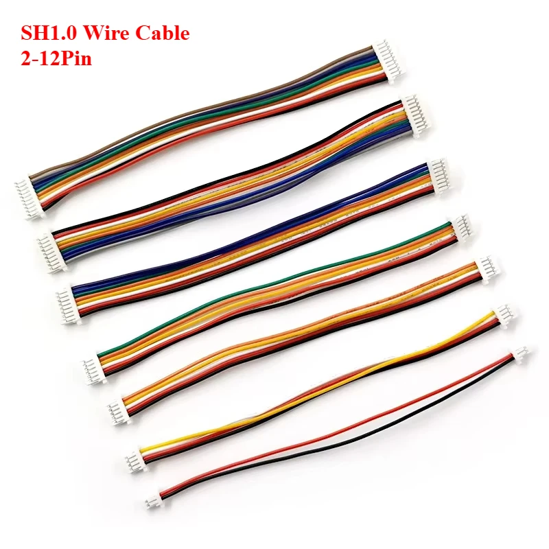 10Pcs/lot  SH 1.0 SH1.0 Wire Cable 2/3/4/5/6/7/8/9/10Pin Electronic Line Double Connect Terminal Plug 100MM/150MM/200MM 28AWG