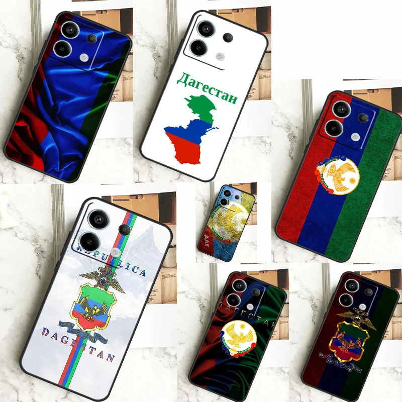 Dagestan Flag Coat Of Arms Case For Xiaomi Redmi 12 13 C 9C 10C Redmi Note 13 Pro 9 10 11 12 9S 10S 11S 12S Back Cover