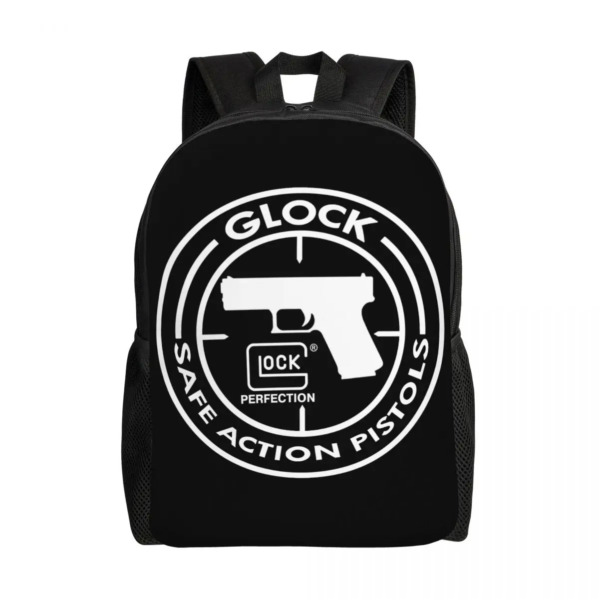 Impressão 3d caça tático tiro glock mochila meninas meninos faculdade escola sacos de viagem das mulheres dos homens bookbag se encaixa 15 Polegada portátil